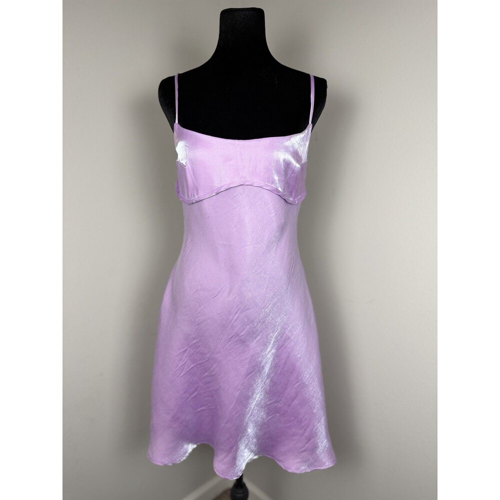 Princess Polly Violetta Mini Dress Purple Satin Slip Backless Size 10 NWT - Picture 9 of 13
